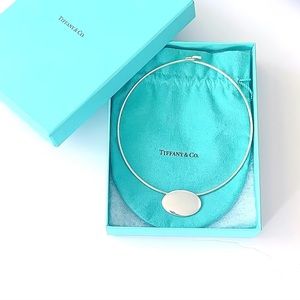 Tiffany & Co XL oval tag wire necklace